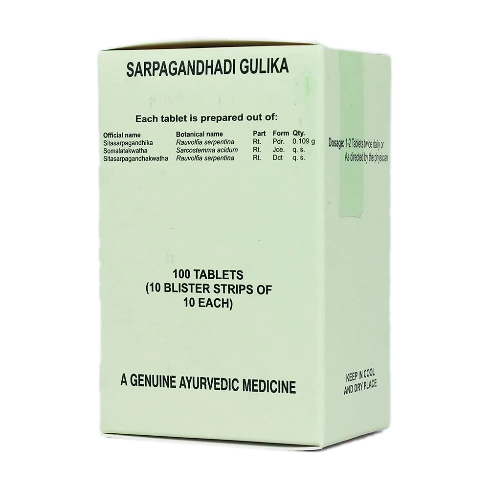 Kottakkal Arya Vaidyasala Sarpagandhadi Gulika, 100 Tablets-2.webp